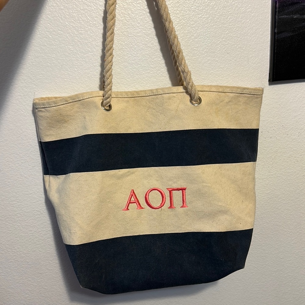 Vintage AOII Alpha Omicron Pi Beach Bag